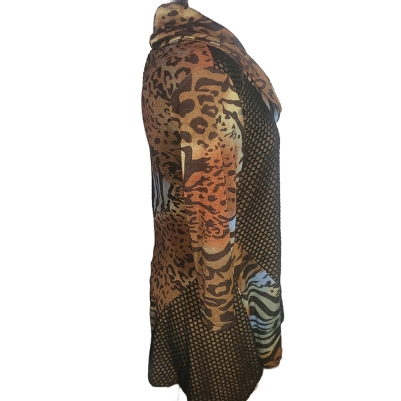 Le Grenier Multi Patterned Animal Print Cowl Neck Sweater S - Picture 4 of 7
